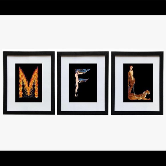 Erte Customizable Initials Framed Prints